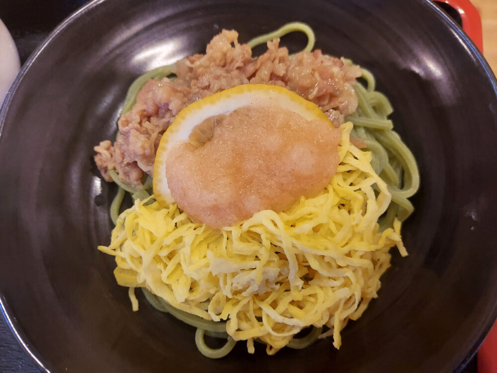 ご当地麺料理「瓦そば風茶そば」山口県編です！